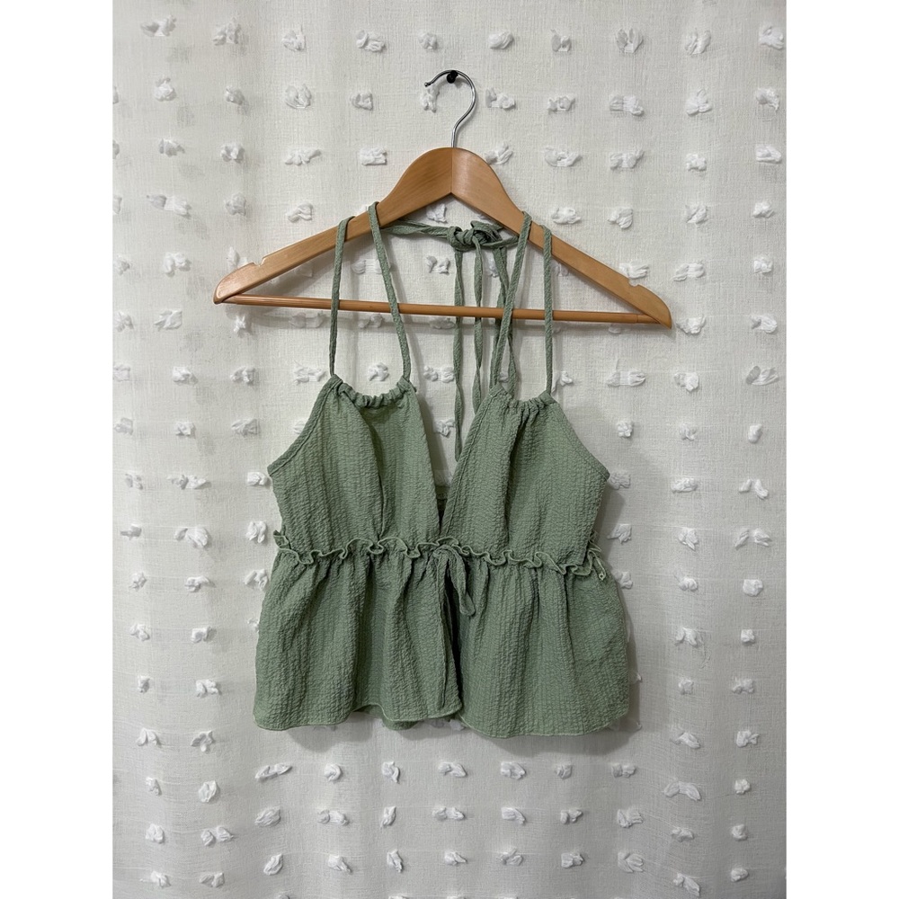 Sage Green Low Cut Halter Tank